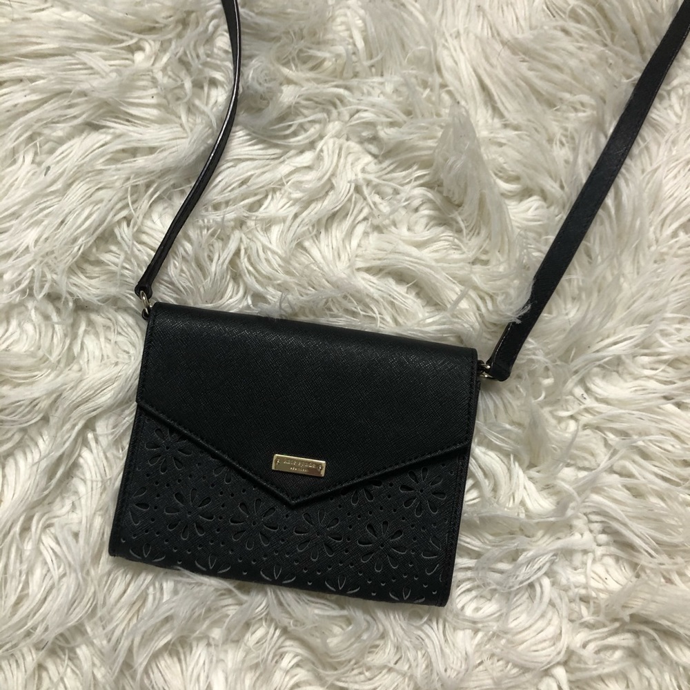 NWOT Kate spade black cutout crossbody purse